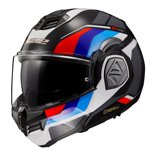 LS2 Helmut Large LS2 FF906 ADVANT SPORT FLIP OVER MODULAR HELMET - BLACK/BLUE/RED - ECE 22.06 (SIZE: LARGE)