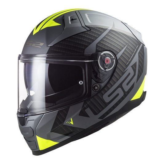 Motorcycle Stuff Helmut Medium LS2 FF811 VECTOR 2 SPLITTER - MATT TITANIUM/HI-VIS YELLOW - ECE 22.06 (SIZE: MEDIUM)