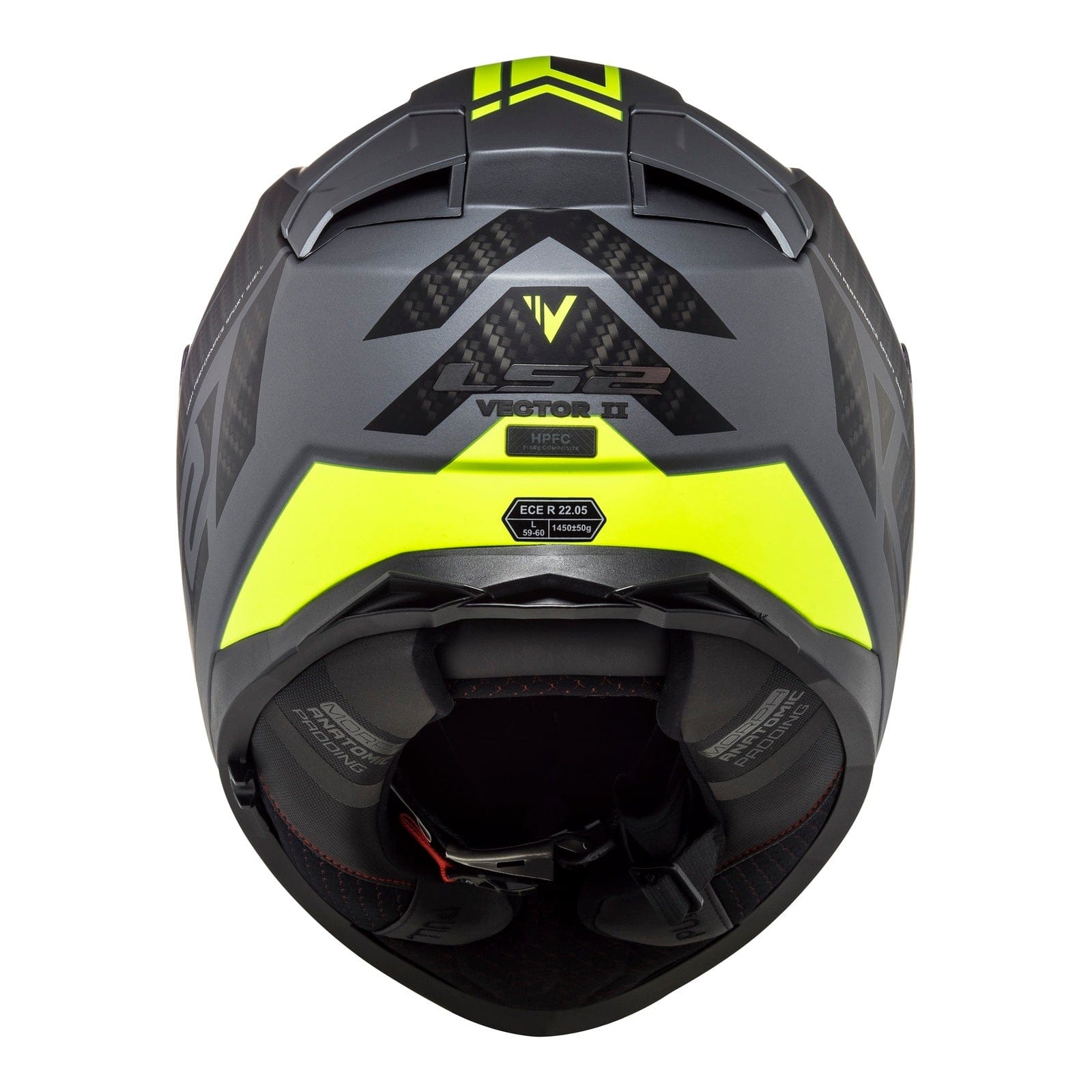 Motorcycle Stuff Helmut Medium LS2 FF811 VECTOR 2 SPLITTER - MATT TITANIUM/HI-VIS YELLOW - ECE 22.06 (SIZE: MEDIUM)