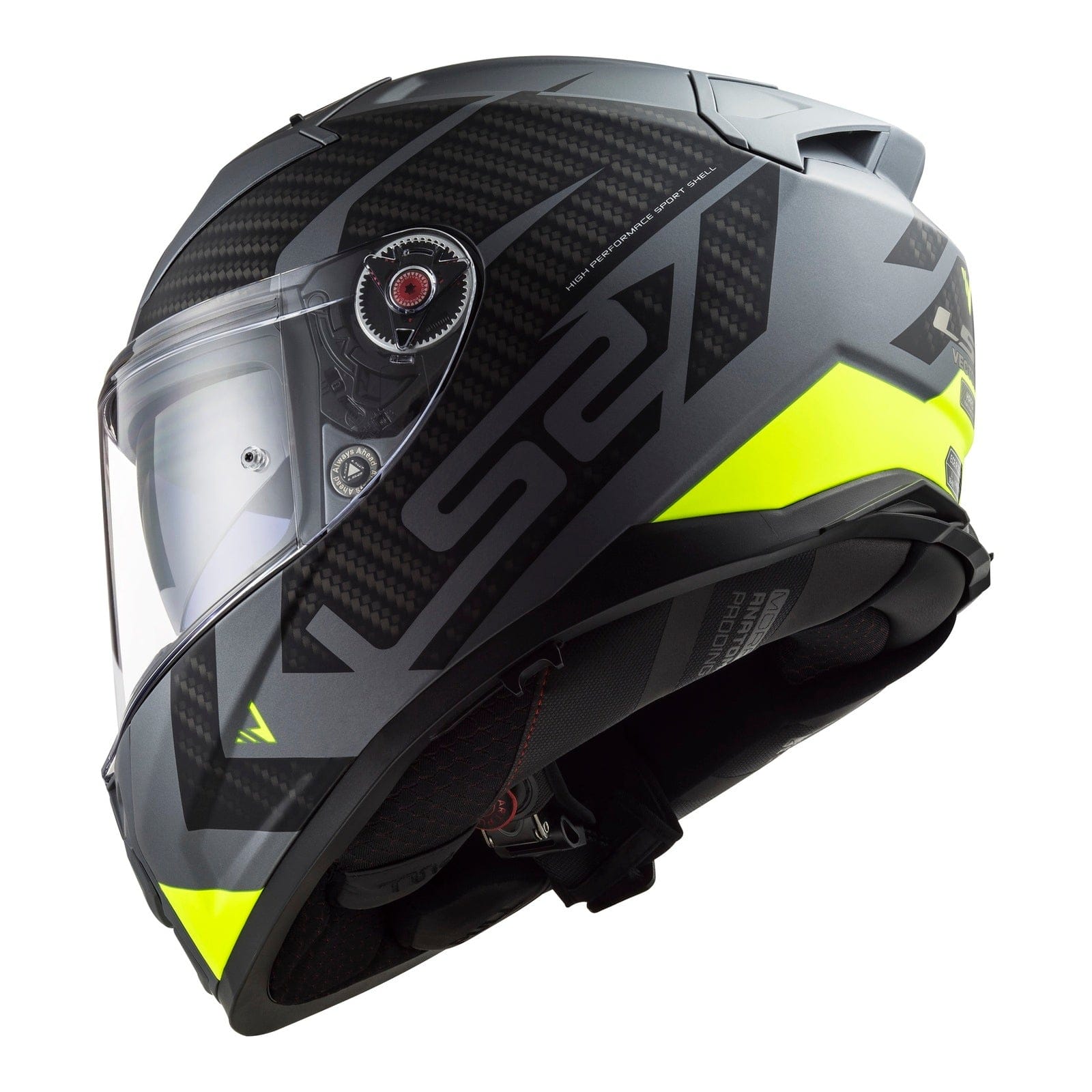Motorcycle Stuff Helmut Medium LS2 FF811 VECTOR 2 SPLITTER - MATT TITANIUM/HI-VIS YELLOW - ECE 22.06 (SIZE: MEDIUM)