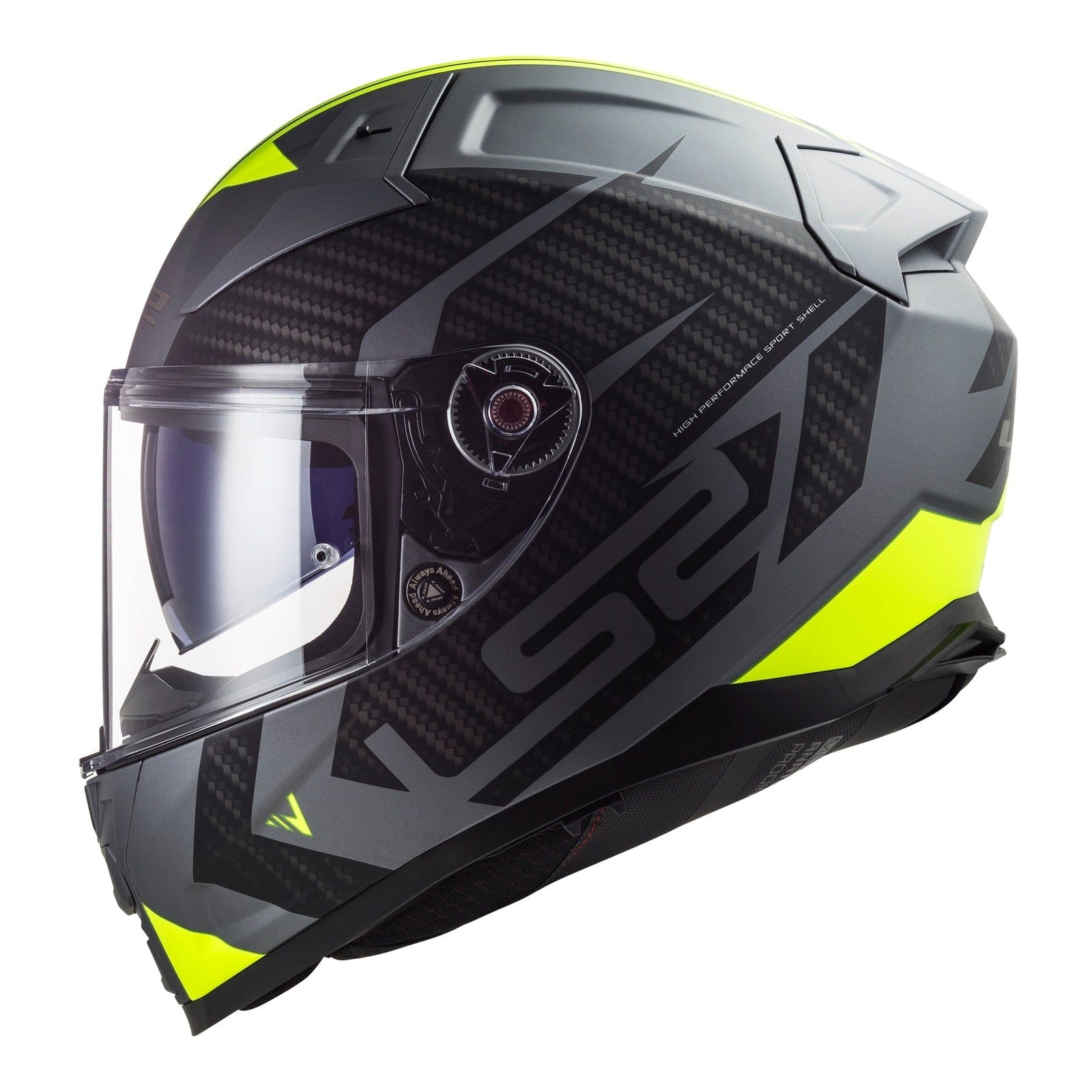 Motorcycle Stuff Helmut Medium LS2 FF811 VECTOR 2 SPLITTER - MATT TITANIUM/HI-VIS YELLOW - ECE 22.06 (SIZE: MEDIUM)