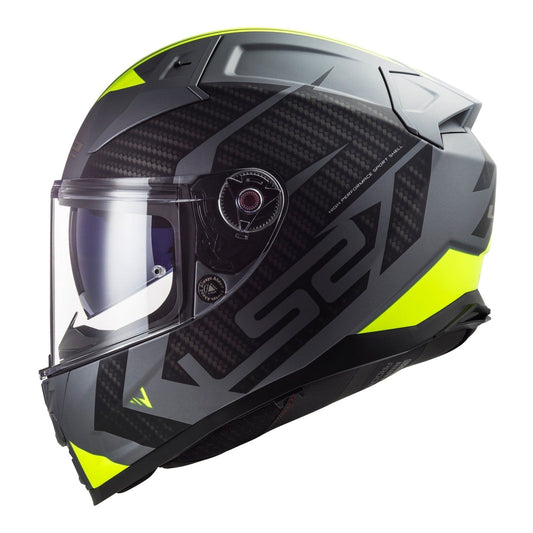 Motorcycle Stuff Helmut Medium LS2 FF811 VECTOR 2 SPLITTER - MATT TITANIUM/HI-VIS YELLOW - ECE 22.06 (SIZE: MEDIUM)