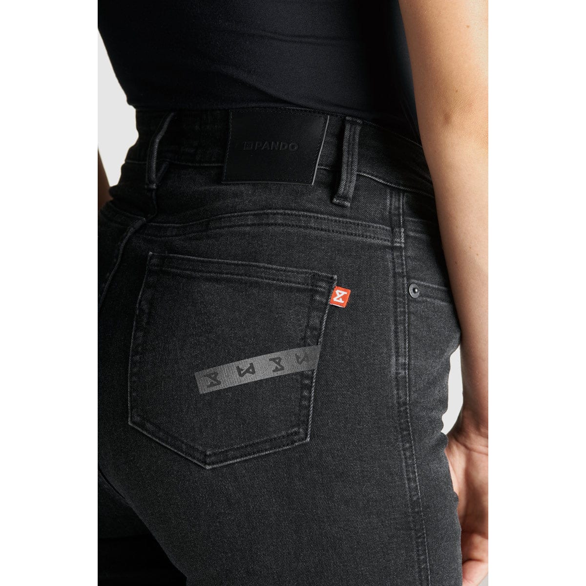 Pando Moto Pando Moto PANDO MOTO KUSARI COR 01 LADIES JEANS BLACK