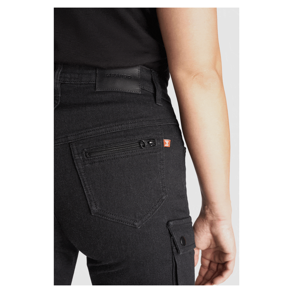 Pando Moto Pando Moto PANDO MOTO MILA CARGO WOMEN'S JEANS - BLACK