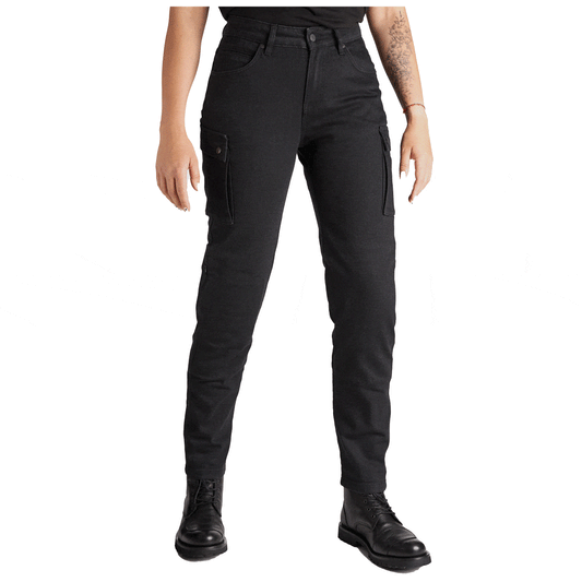 Pando Moto Pando Moto PANDO MOTO MILA CARGO WOMEN'S JEANS - BLACK