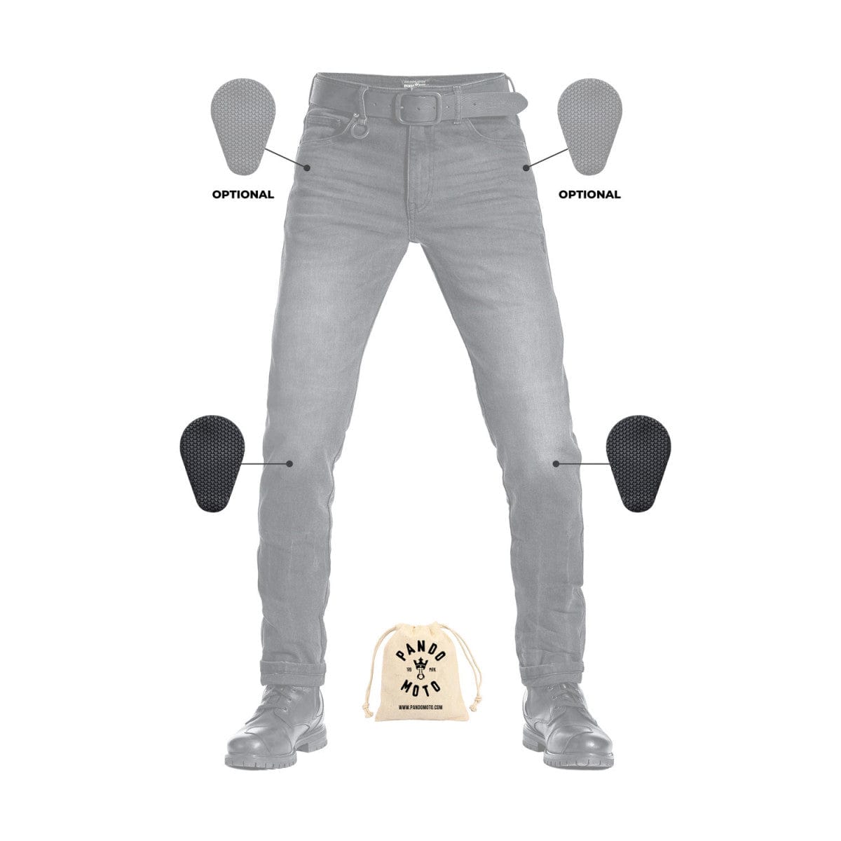 Pando Moto Pando Moto PANDO MOTO ROBBY SLIM BLACK RIDING JEANS