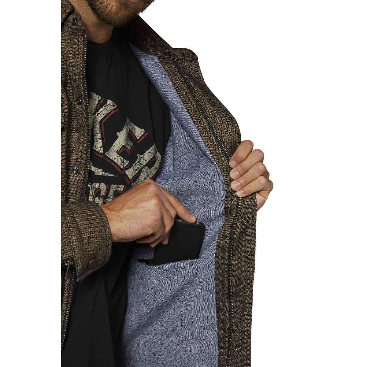 Rokker Rokker ROKKER BOSTON MOTORCYCLE RIDER SHIRT - BROWN