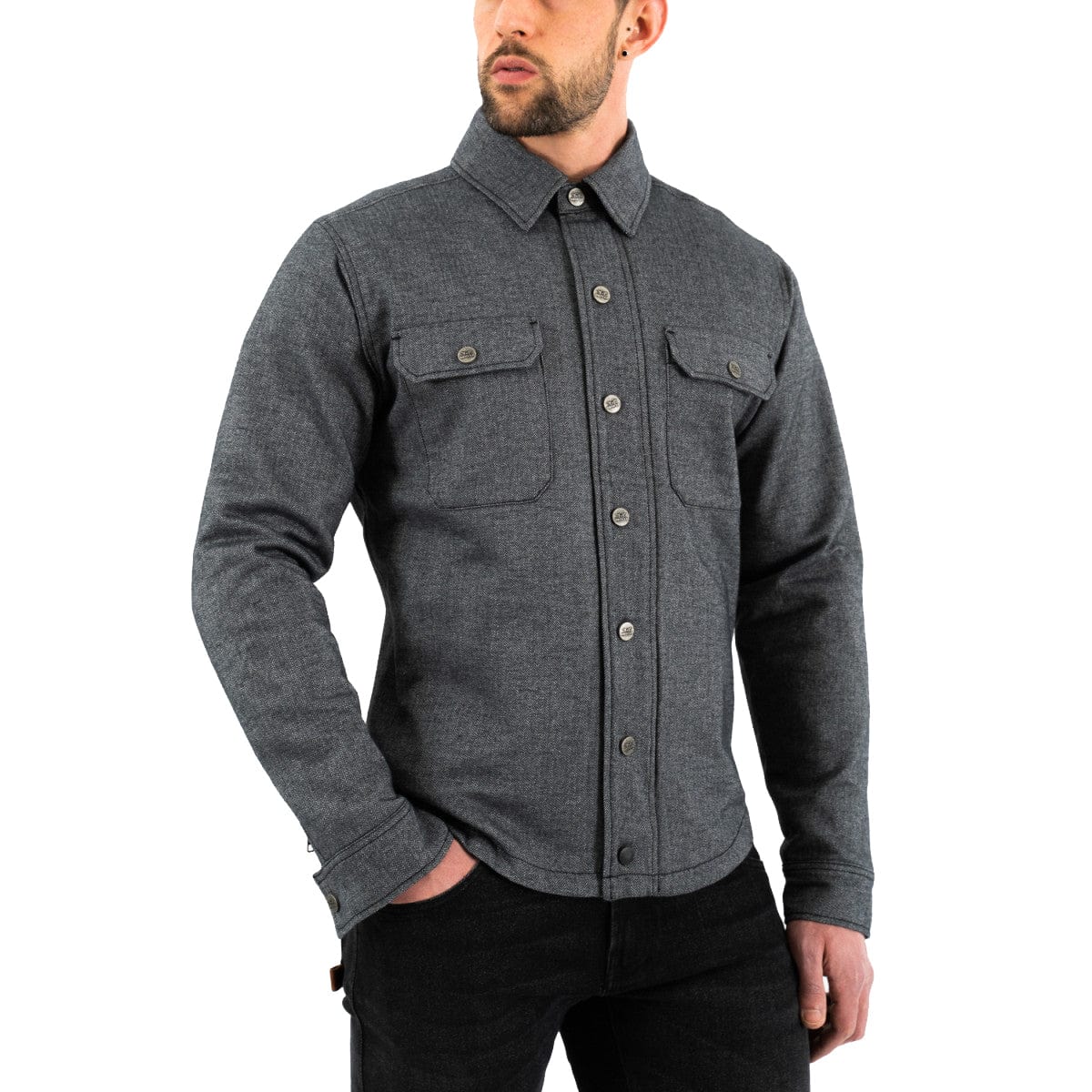 Rokker Rokker ROKKER BOSTON MOTORCYCLE RIDER SHIRT - GREY