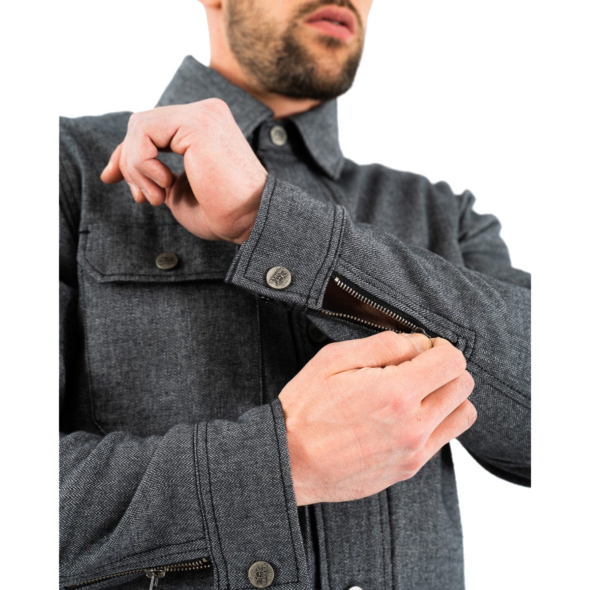 Rokker Rokker ROKKER BOSTON MOTORCYCLE RIDER SHIRT - GREY