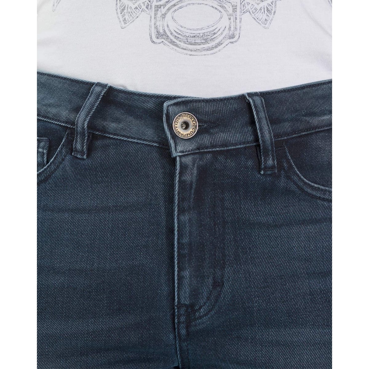 Rokker Rokker ROKKER ROKKERTECH MOTORCYCLE RIDING JEAN LADY MID WAIST STRAIGHT BLUE