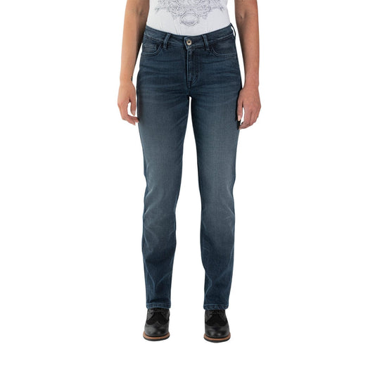 Rokker Rokker ROKKER ROKKERTECH MOTORCYCLE RIDING JEAN LADY MID WAIST STRAIGHT BLUE