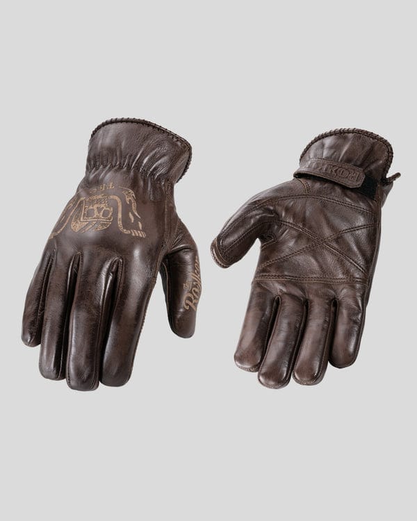 Rokker Rokker ROKKER TATTOO APE BROWN MOTORCYCLE GLOVES