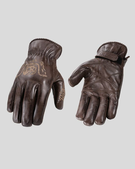 Rokker Rokker ROKKER TATTOO APE BROWN MOTORCYCLE GLOVES