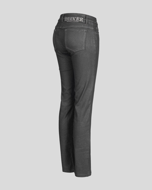 Rokker Rokker ROKKER THE LADY BLACK MOTORCYCLE RIDING JEANS STONEWASHED