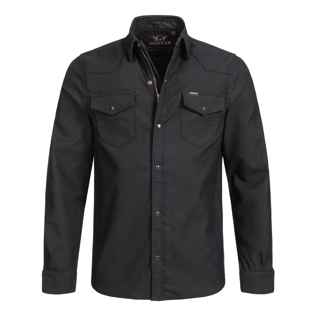 Rokker Rokker Small ROKKER BLACK JACK MOTORCYCLE RIDER SHIRT WITH ZIP