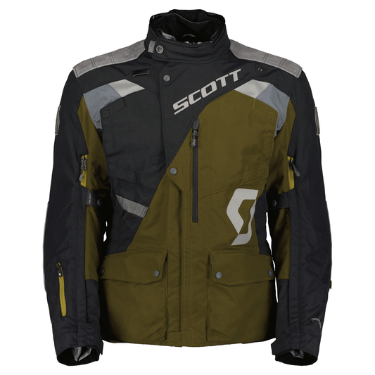 Scott Jacket SCOTT DUALRAID DRYO OLIVE GREEN BLACK WATERPROOF ADVENTURE TEXTILE JACKET
