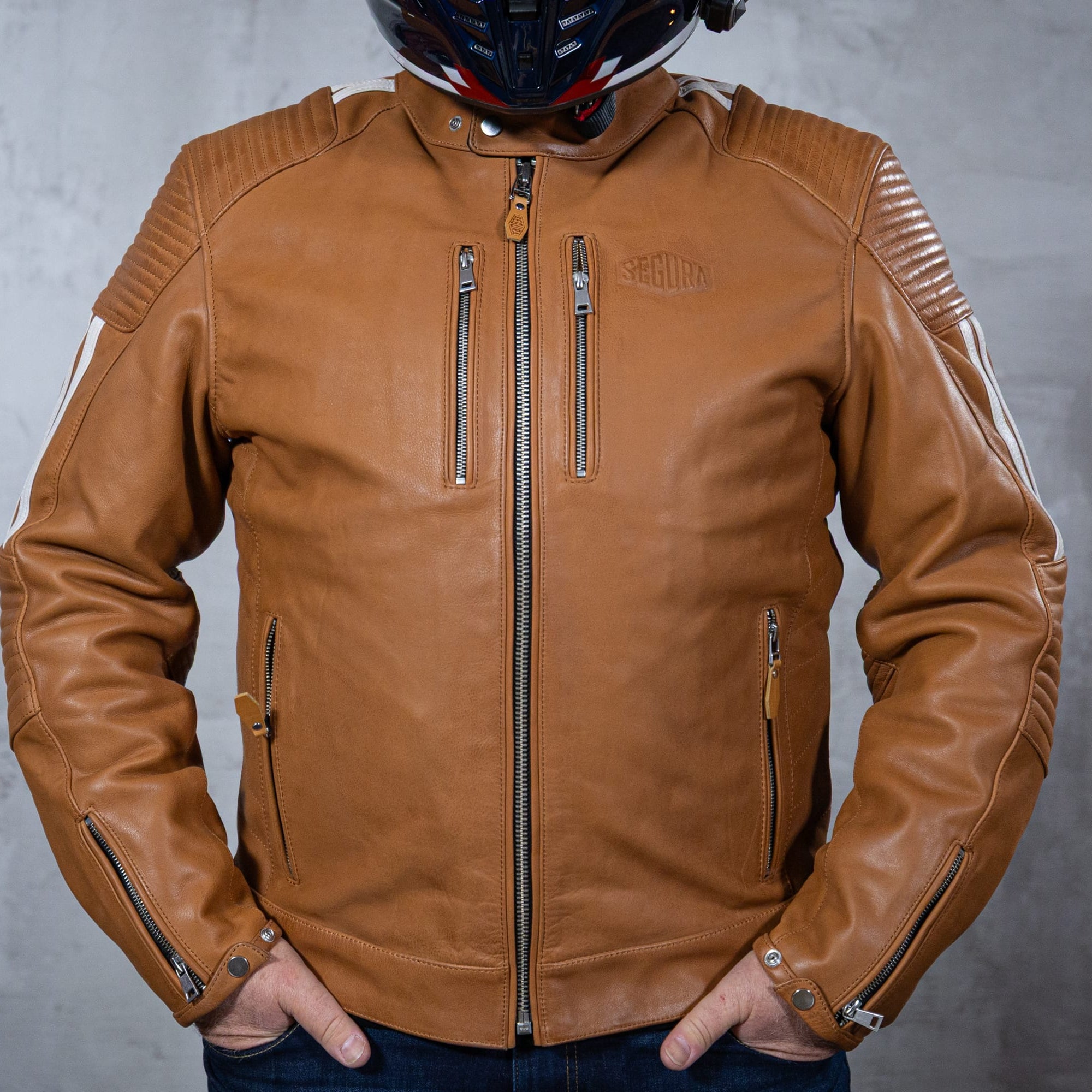 Segura Apparel Segura Orion Mens Leather Motorcycle Jacket - Camel