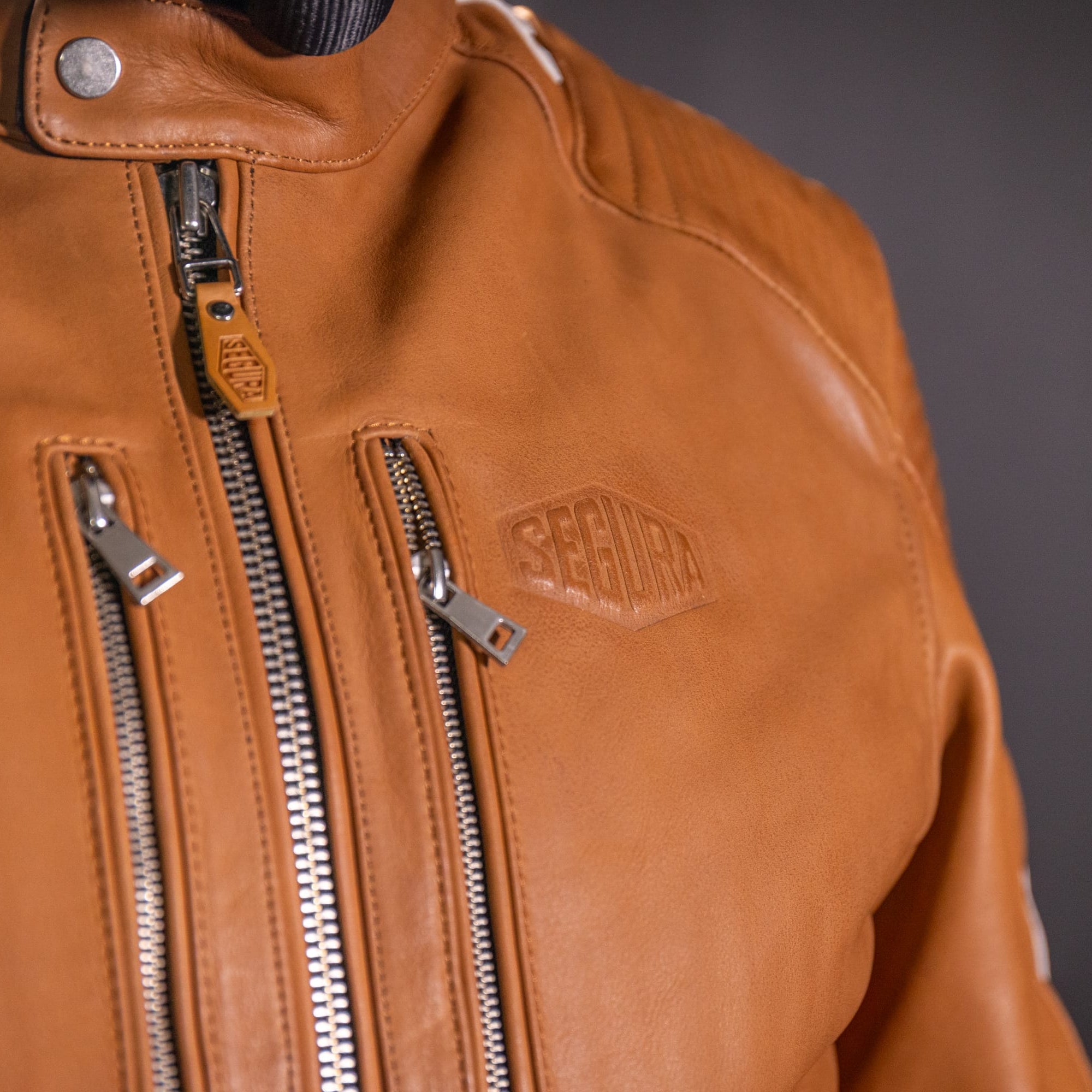 Segura Apparel Segura Orion Mens Leather Motorcycle Jacket - Camel