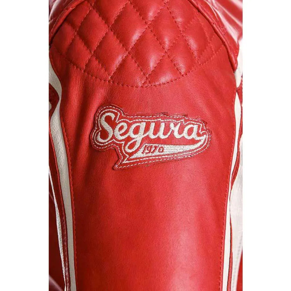 SEGURA 🇫🇷 JONES MENS LEATHER JACKET IN RED/TAN