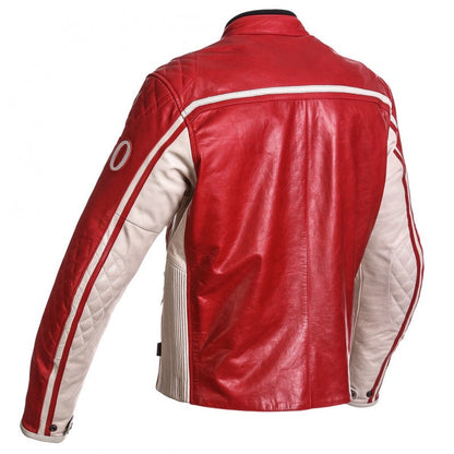 SEGURA 🇫🇷 JONES MENS LEATHER JACKET IN RED/TAN