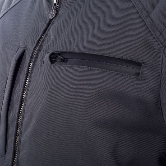 Close up of Segura SEGURA ETERNAL MOTORCYCLE JACKET GREY