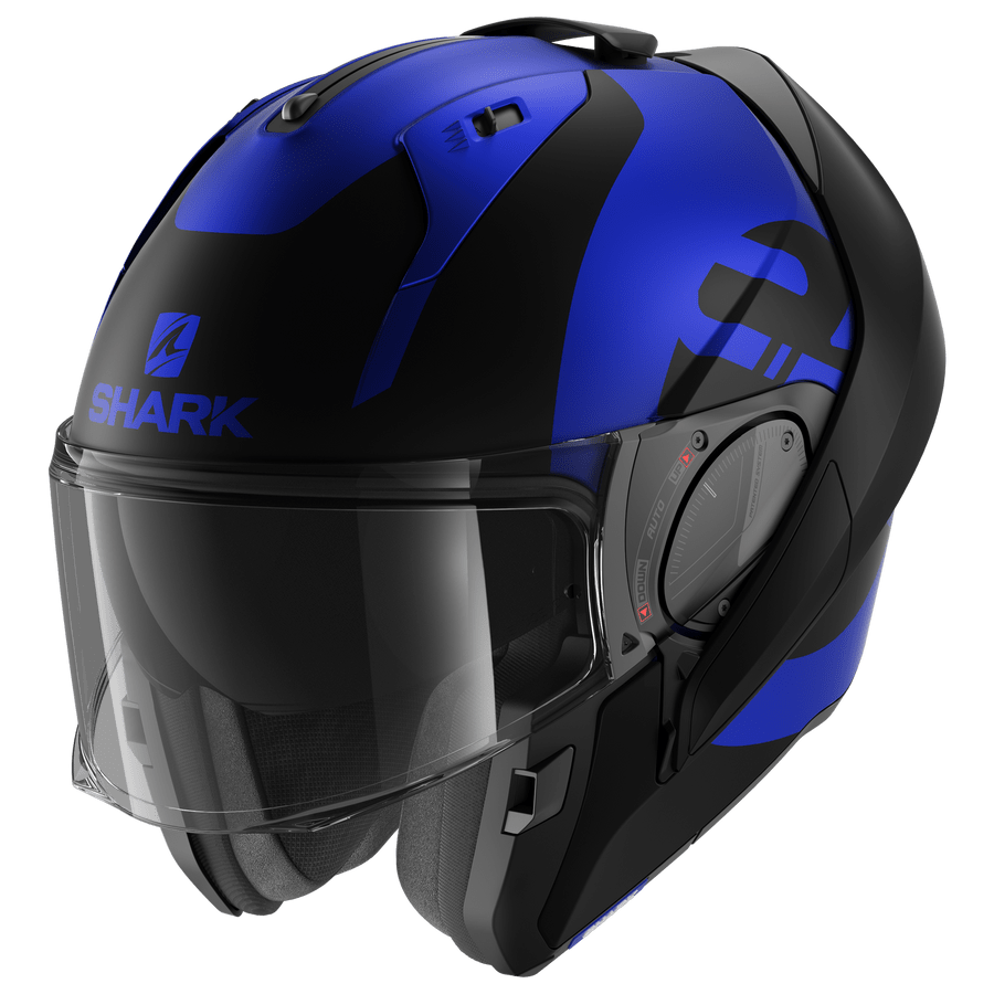 Shark Helmut Medium SHARK EVO ES KEDJE MATT BLUE/BLACK FLIP UP MODULAR HELMET (Size: MEDIUM)