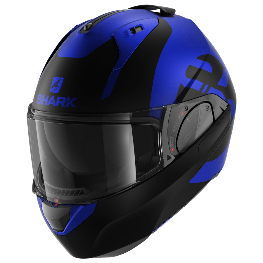 Shark Helmut Medium SHARK EVO ES KEDJE MATT BLUE/BLACK FLIP UP MODULAR HELMET (Size: MEDIUM)