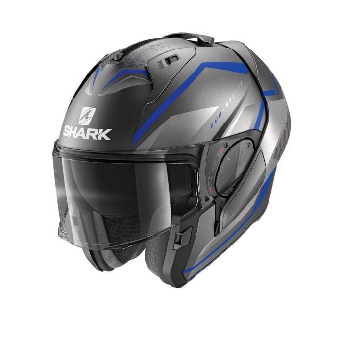 Shark Helmut Medium SHARK EVO ES YARI MATT ANTHARCITE/BLUE/SILVER HELMET (Size: MEDIUM)