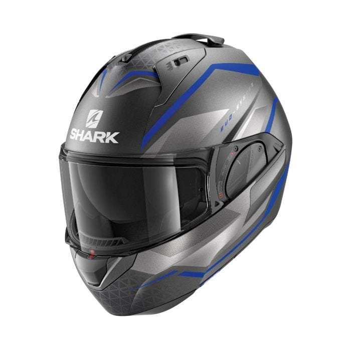 Shark Helmut Medium SHARK EVO ES YARI MATT ANTHARCITE/BLUE/SILVER HELMET (Size: MEDIUM)