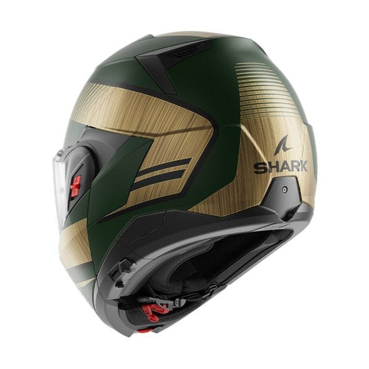 Shark Helmut XL SHARK OXO SIKTER MATT GREEN CHROME GOLD HELMET (Size: XL)
