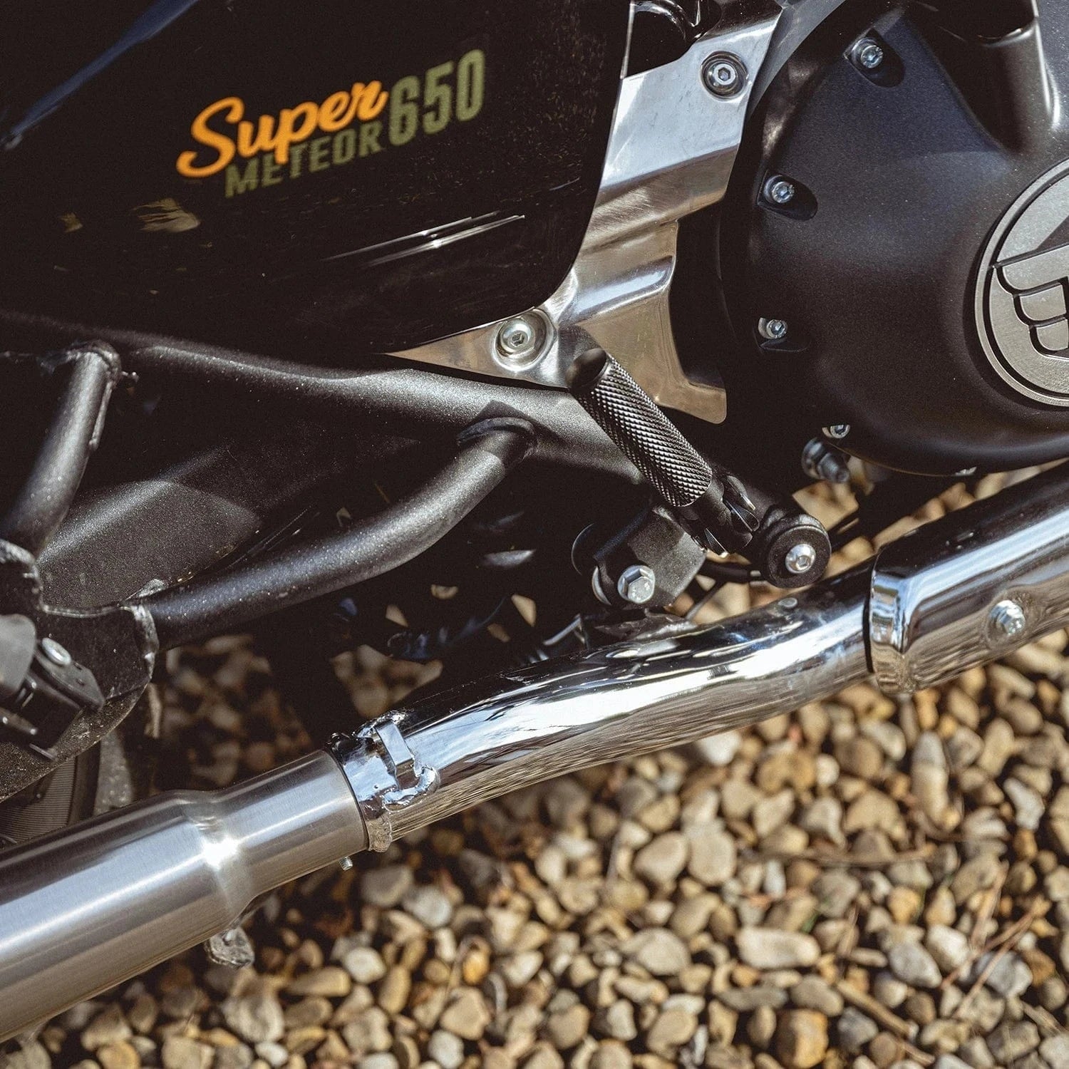 TEC BIKE PARTS Hard Parts Black TEC Mid or Rear Mount Foot Rests for Super Meteor 650