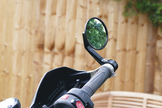 TEC Bike Parts Hard Parts TEC Clamp-On CNC Round Bar End Mirrors for Triumph Scrambler XE and XC