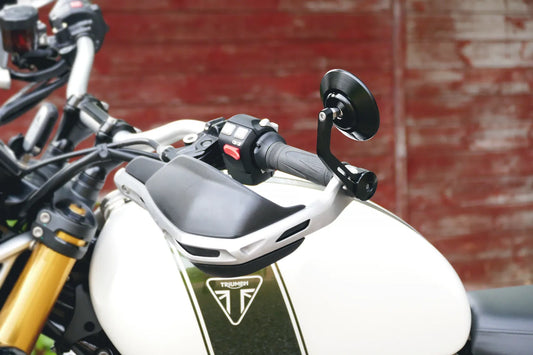 TEC Bike Parts Hard Parts TEC Clamp-On CNC Round Bar End Mirrors for Triumph Scrambler XE and XC