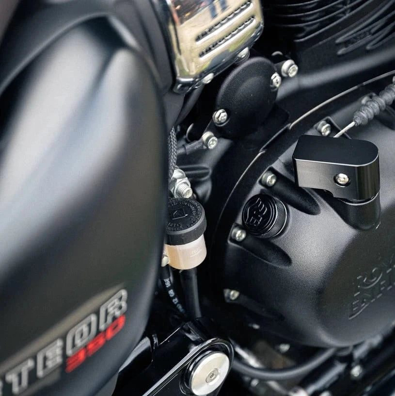 TEC BIKE PARTS Hard Parts TEC Clutch Arm Cover – All Royal Enfield 350 + 650 models – Black or Polished Silver