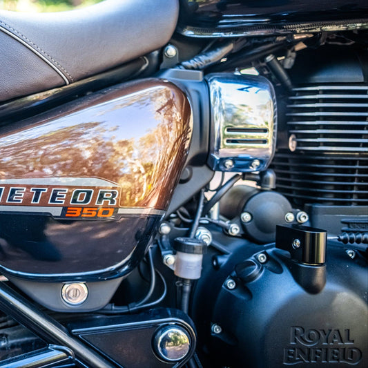 TEC Bike Parts Hard Parts TEC Clutch Arm Cover for all Royal Enfield 350 + 650 models in Black or Polished Silver