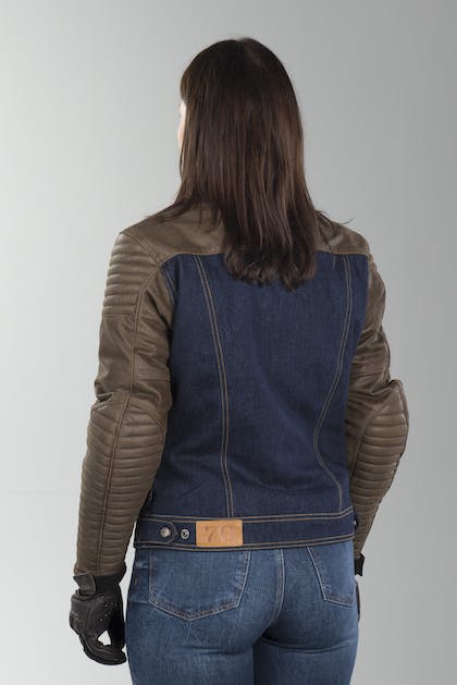 SEGURA ORIANA WOMENS LEATHER/DENIM JACKET