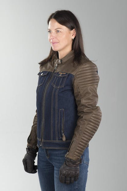 SEGURA ORIANA WOMENS LEATHER/DENIM JACKET