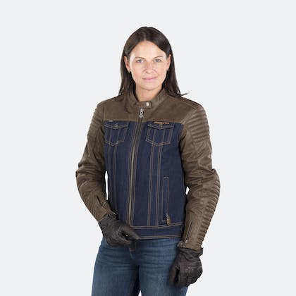 SEGURA ORIANA WOMENS LEATHER/DENIM JACKET