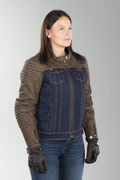 SEGURA ORIANA WOMENS LEATHER/DENIM JACKET